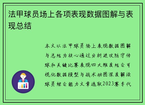 法甲球员场上各项表现数据图解与表现总结